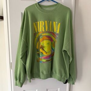 Green Nirvana Graphic Sweatshirt